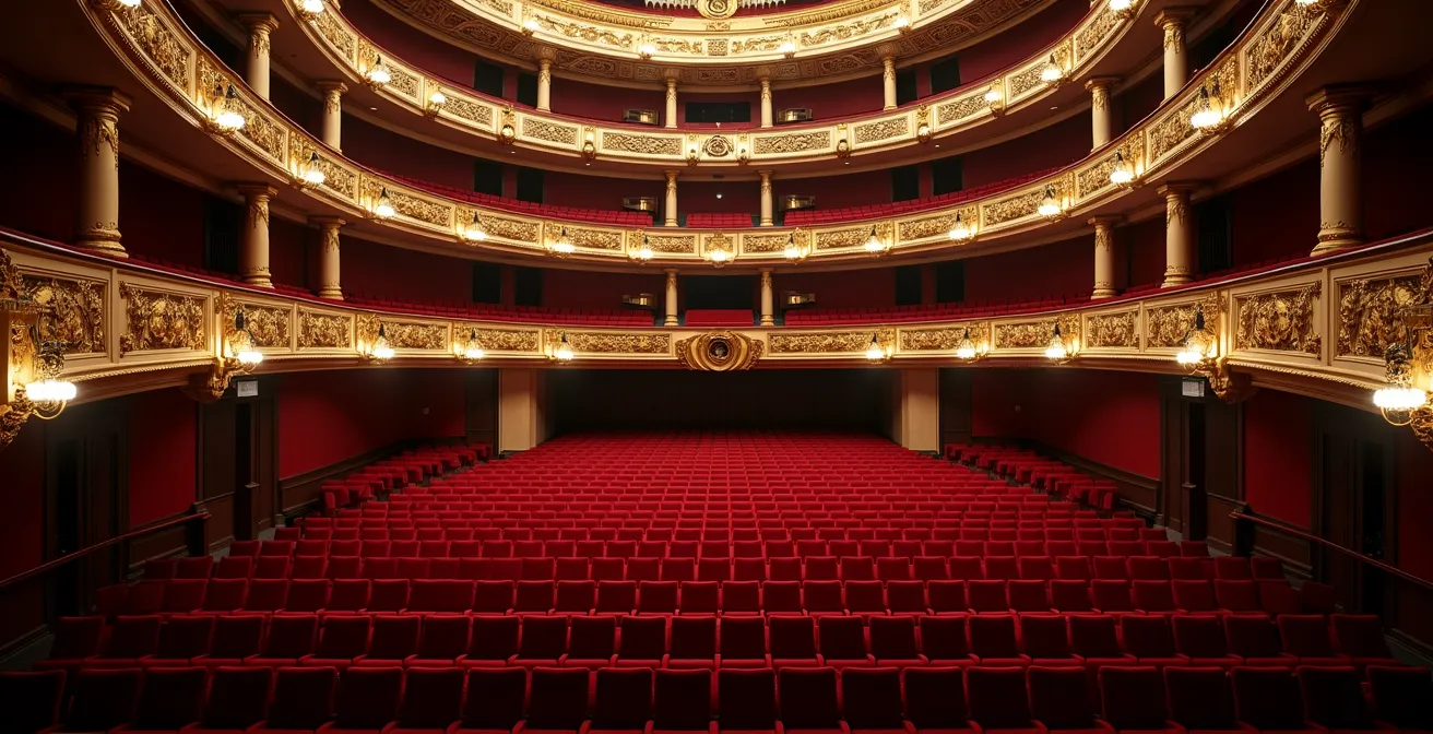 Ornate interior view of a historic Toronto theatre showing architectural details and seating arrangement