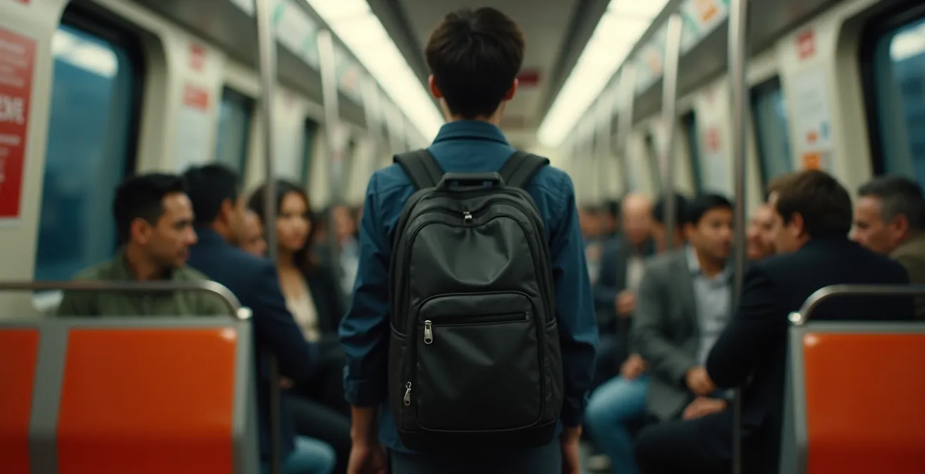 TTC subway platform showing proper passenger positioning and flow during rush hour